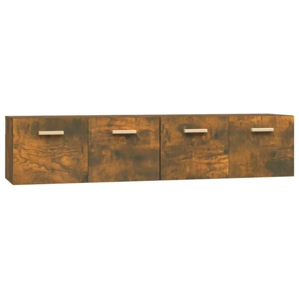 Vidaxl Armadi A Muro 2 Pz. Rovere Fumé 80X35X36,5 Cm Materiale A Base Di Legno-image