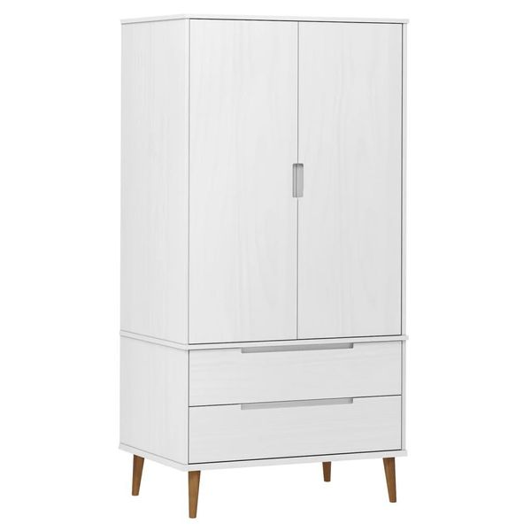 Vidaxl Armadio Molde Bianco 90X55X175 Cm In Legno Di Pino Massiccio-image