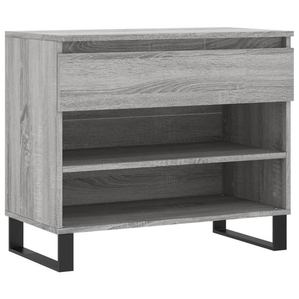 Vidaxl Portascarpe Grigio Sonoma 70X36X60 Cm Materiale A Base Di Legno-image
