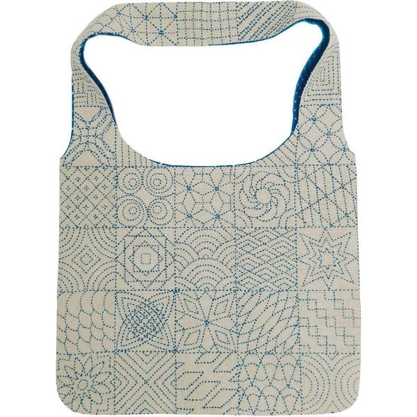 Le Bonheur Des Dames Borsa Kit Punto Freestyle Timbrato "Sashiko - Borsa Da Ricamare E Cucire"", 34X50Cm"-image