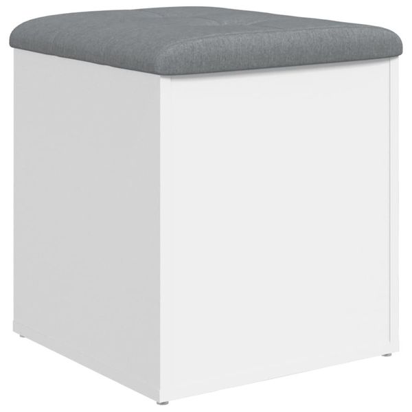 Vidaxl Panca Con Vano Portaoggetti Bianco 42X42X45 Cm Materiale A Base Di Legno-image