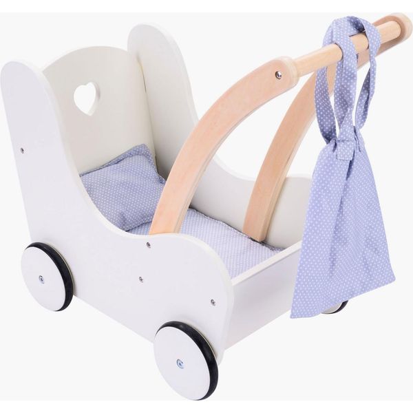 Carrozzina Per Bambole In Legno Grigio/Bianco-image