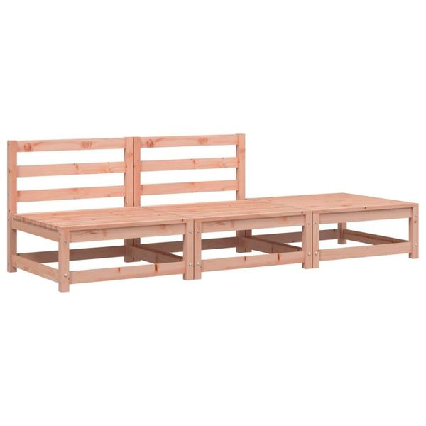 Divano Da Giardino Senza Braccioli Con Sgabello In Legno Massiccio Di Abete Douglas-image