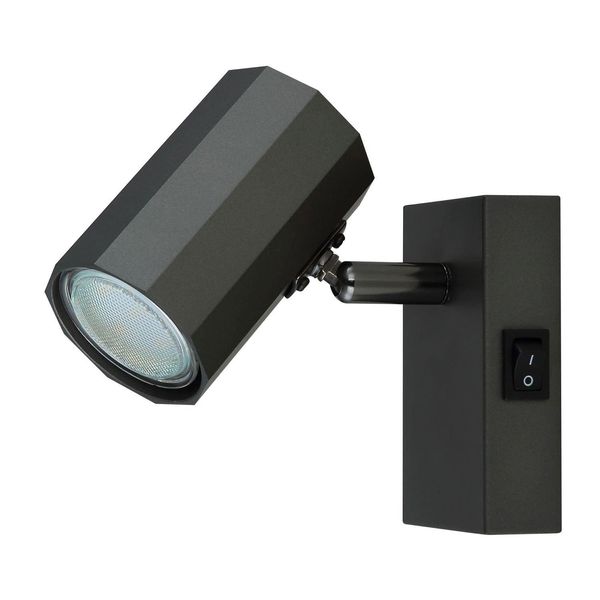 Lampada Da Parete Per Interni Con Interruttore Lampada Da Parete Faretto Da Parete In Alluminio Grigio 57918-1-image