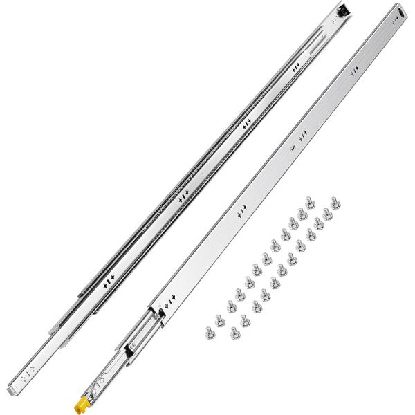 Guide Per Cassetti Vevor Con Guide Ad Estrazione Totale, 1 Coppia, Guide Telescopiche Bloccabili, 1500 Mm, Portata Della Guida 113,4 Kg, Guide Laterali-image