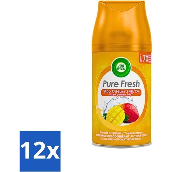 Air Wick Freshmatic – Ricarica Per Deodorante Per Ambienti – Mango Tropicale – 250 Ml - Confezione Risparmio - 12 Pezzi-image