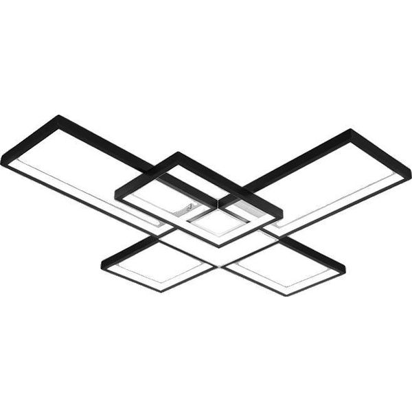 Lampadario A Soffitto, Luminosità Regolabile, Design Moderno, Nero L78Xl70Cm, Dimmerabile Rc-image