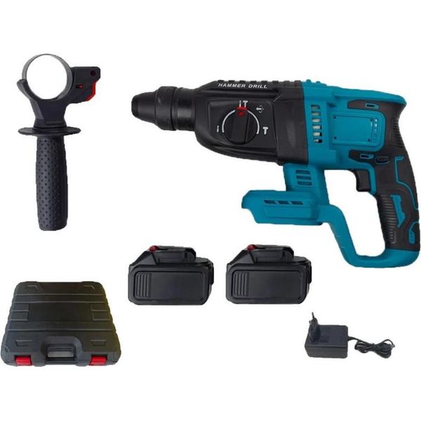 Trapano Elettrico A Percussione, Motore Brushless, Modalità Versatili, Set Di 2 Batterie, Eu-image
