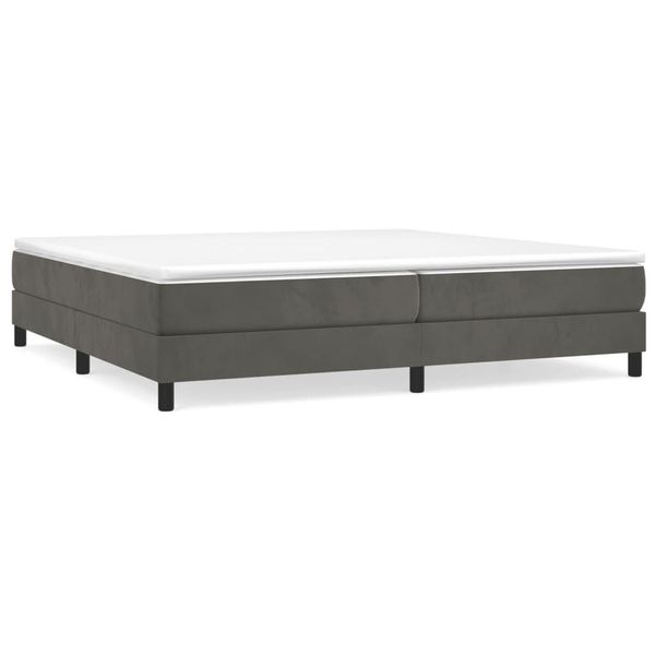Struttura Letto Senza Materasso Grigio Scuro 200X200 Cm In Velluto-image