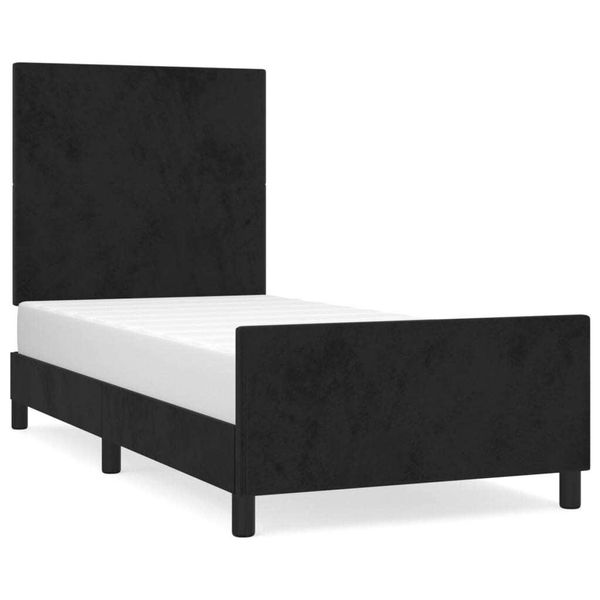 Vidaxl Struttura Letto Senza Materasso Nero 100X200 Cm In Velluto-image