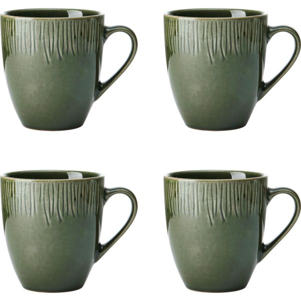 Mikasa Jardin Set De 4 Cups, Green, Set De 4 Cups, 420Ml Cups De Gres For Tea & Coffee - Confezione Regalo E Lavabile In Lavastoviglie-image