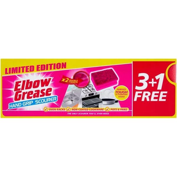 Spugne Da Cucina Elbow Grease | 4 Pezzi - Rosa - Ideali Contro Lo Sporco Ostinato - Pulizia Senza Graffi-image