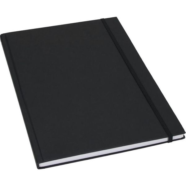 Taccuino "Note"" A4 - Robusto Taccuino Con Elastico E Tasca Portacarte - Agenda Per Materiale D'ufficio E Appunti Personali - Nero"-image