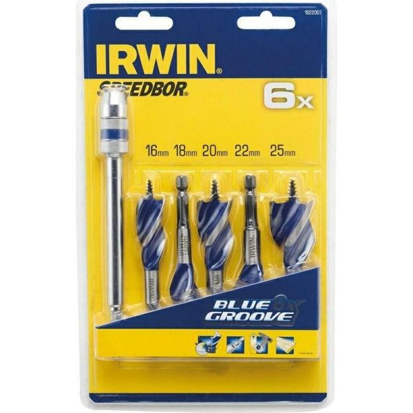Irwin Bulloni Per Legno Set Di 5 Bulloni Blu 6X 16, 18, 20, 22, 25 Mm-image