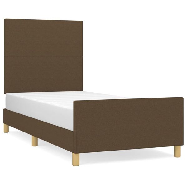 Vidaxl Struttura Letto Senza Materasso Marrone Scuro 90X190 Cm Tessuto-image
