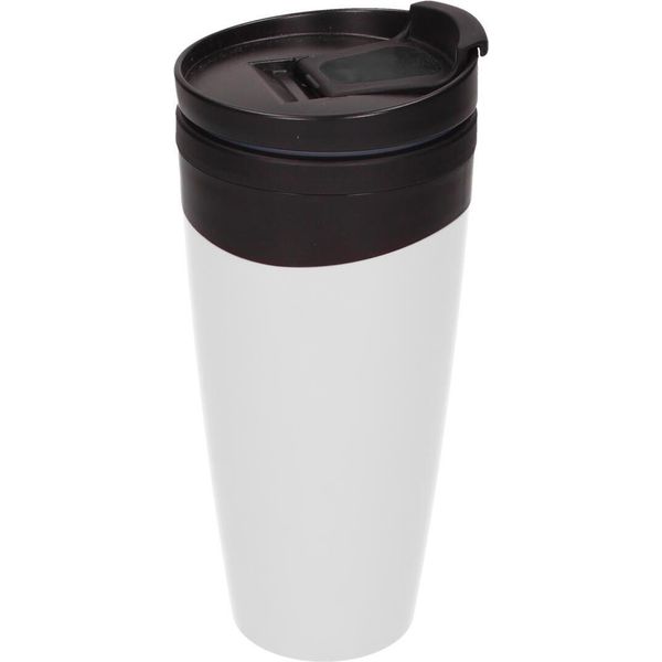 Tazza Isolata "Gusto"" 350 Ml - Tazza Termica Germany In Plastica A Doppia Parete - Tazza Da Caffè Riutilizzabile Senza Bpa Con Coperchio - Bianca"-image