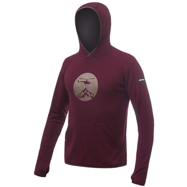 Felpa Sensor Merino Upper Heli Uomo Kangaroo Hoodie Port Red Taglia L 22200051-02-image