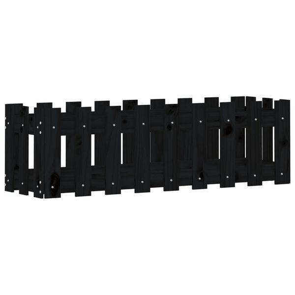Vidaxl Letto Rialzato A Doghe Design Nero 100X30X30 Cm In Legno Di Pino Massiccio-image