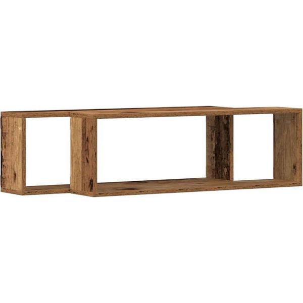Vidaxl Mensola A Muro Con Ripiano 2 Pezzi In Legno Di Recupero 80 X 15 X 26 Cm Materiale A Base Di Legno-image