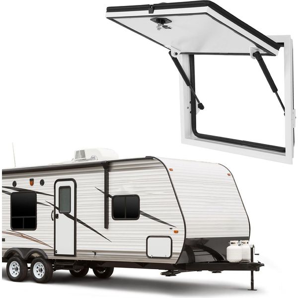 20 X 12 Pollici Rv Porta Bagagli Con Serratura Di Sicurezza Telaio In Lega Di Alluminio 120 Gradi Di Apertura Resistente Ai Raggi Uv Per Camper Furgoni Caravan-image