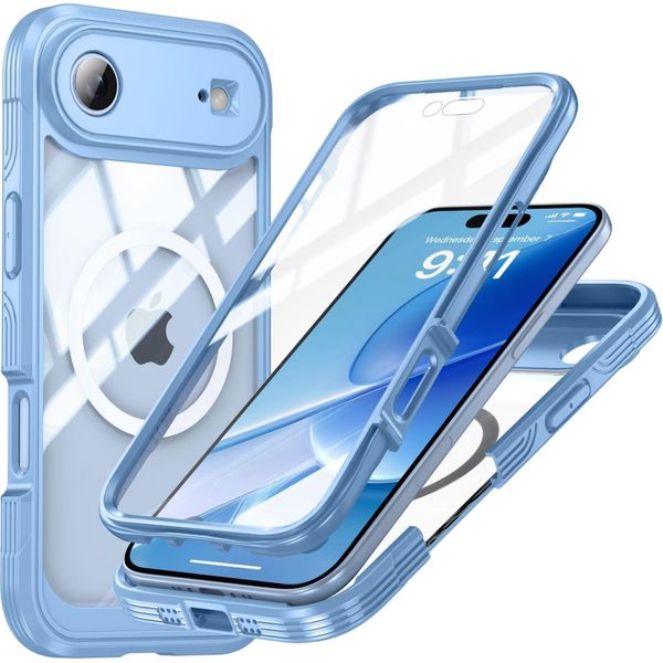 Inf Custodia Per Iphone 17 Air In Vetro 9H, Antiurto, Blu, Con Protezione Completa-image