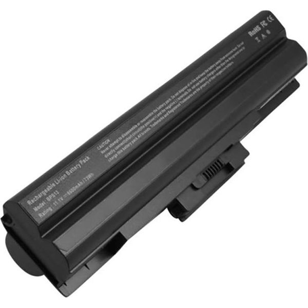 Avizar, Batteria Agli Ioni Di Litio 6600Mah 11,1V Per Laptop Sony VGP-BPL21 Compatibile, Nero-image