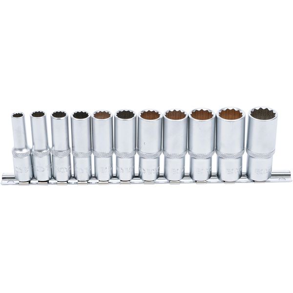 Bgs Set Di Chiavi A Bussola A Dodici Punte, Azionamento Profondo A Bussola 10 Mm (3/8") Sw 8 - 19 Mm 11 Pezzi - 5252"-image
