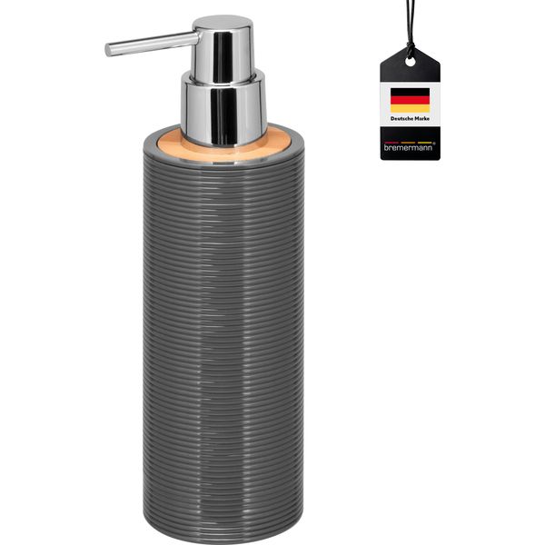 B-Goods Bremermann Dispenser Di Sapone Segno In Bambù E Plastica / Capacità Circa 340 Ml Grigio-image