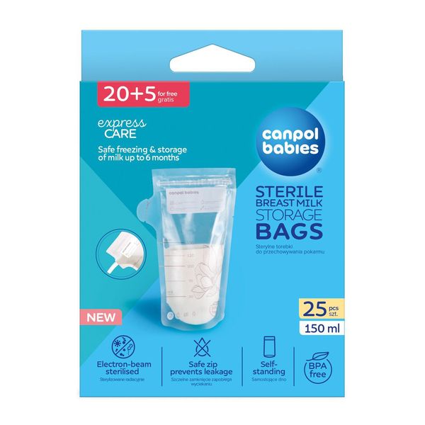 Canpol Babies Sacca Per La Conservazione Del Latte Materno 150 Ml, 25 Pz 70/001-image