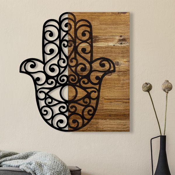 Wallity, Hamse, Decorazione Da Parete, Noce, Metallo, 46 X 58 X 3 Cm-image