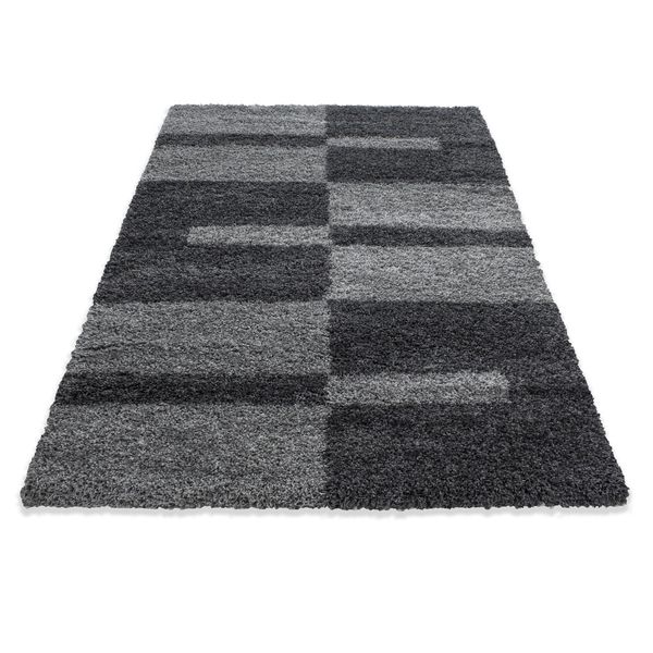 Gala Shaggy Tappeto Pelo Lungo Rettangolo 140X200Cm Grigio-image