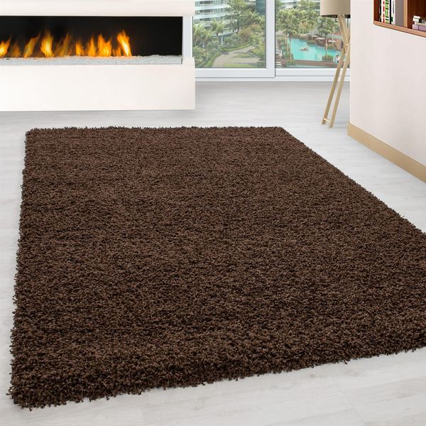 Life Shaggy Tappeto Pelo Lungo Rettangolo 60X110Cm Marrone-image