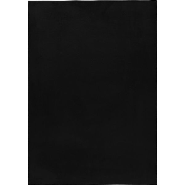 Pouffy Tappeto Soffice Pelo Corto Rettangolo 140X200Cm Nero-image