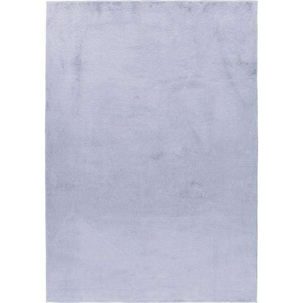 Pouffy Tappeto Soffice Pelo Corto Rettangolo 160X230Cm Argento-image