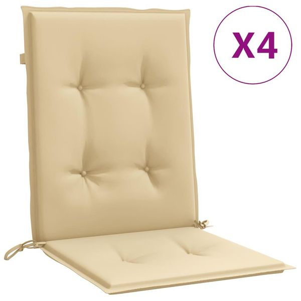 Vidaxl Cuscini Per Schienale Basso 4 Pz. Tessuto Melange Beige 100X50X4 Cm-image