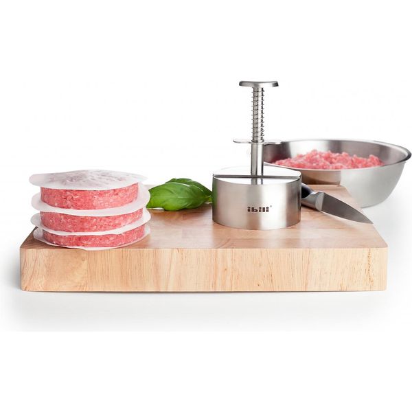 Pressa Per Hamburger Ibili-Utensilios Varios, Acciaio Inox, 11,4 Cm, Argento-image