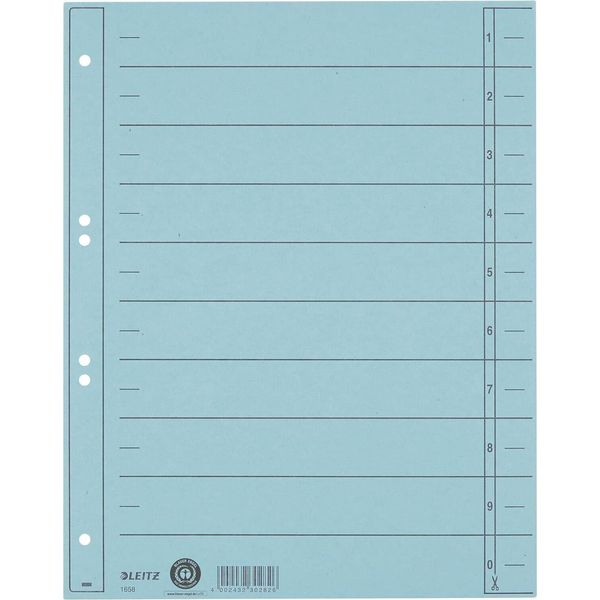 Divisori Leitz A4 Cartoncino Manila Extra Largo 230 G/M² Azzurro 100 Divisori-image