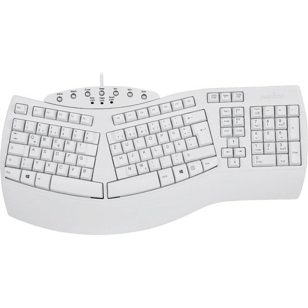 Perixx PERIBOARD-512 Bianco Perixx PERIBOARD-512, Tastiera Ergonomica, Cavo Usb, Bianco-image