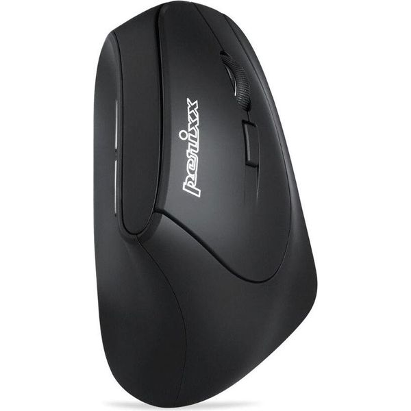 Perixx PERIMICE-804, Mouse Verticale Ergonomico, Bluetooth, Senza Fili, Nero-image