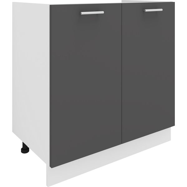 Armadio Per Mobili Da Cucina Esilo Bianco / Antracite A. 82 X L. 80 X P. 46 Cm-image