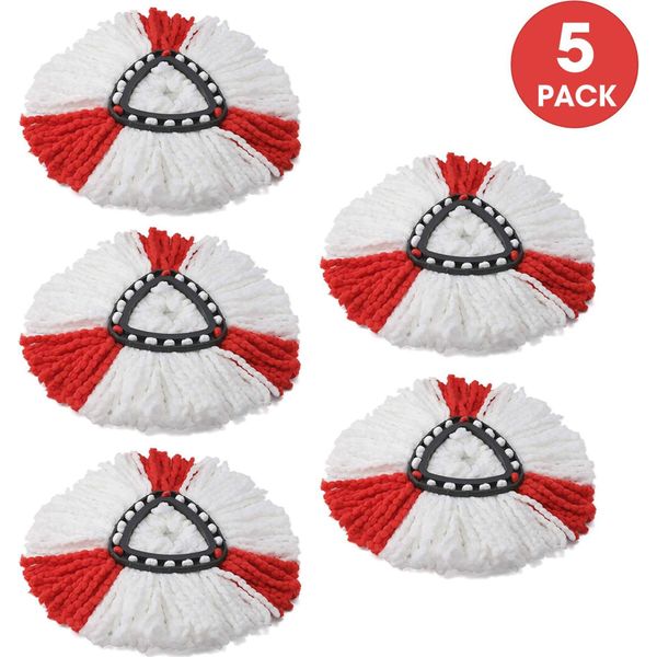 Testine Di Ricambio Per Mop In Microfibra Per Vileda Turbo 2In1 Easywring Spin Mop Per O-Ceder 360 Rotary Floor Mop Confezione Da 5-image