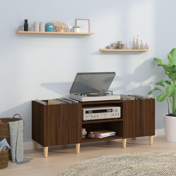The Living Store Armadio A Pannello Effetto Rovere Marrone 121X38X48 Cm Materiale Legno-image