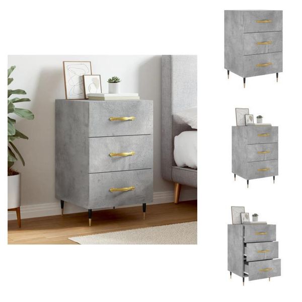 Vidaxl Comodino Grigio Cemento 40X40X66 Cm Materiale Legno - Comodini-image