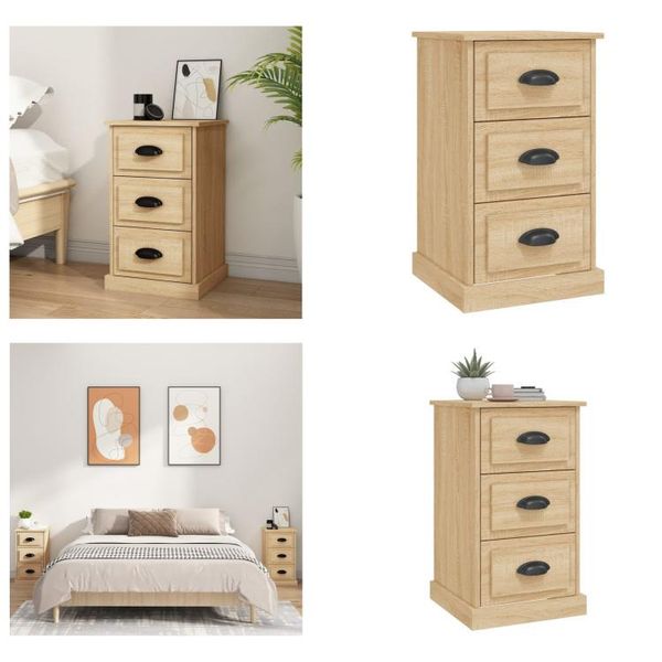 Vidaxl Comodino Rovere Sonoma 39X39X67 Cm In Legno - Comodino - Comodini - Armadio - Comodino-image