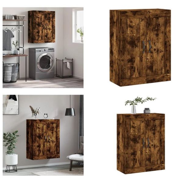 Vidaxl Armadio A Muro In Rovere Fumé 69,5X34X90 Cm Materiale A Base Di Legno - Armadio A Muro - Armadio A Muro - Armadio - Armadio A Muro-image