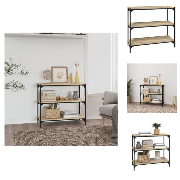 Vidaxl Libreria Rovere Sonoma 80X33X70,5 Cm Materiale A Base Di Legno E Acciaio - Librerie E Librerie-image