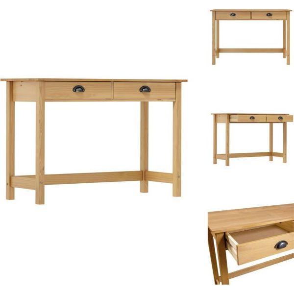 Vidaxl Consolle Hill Con 2 Cassetti 110×45×74 Cm In Legno Di Pino - Tavolini-image