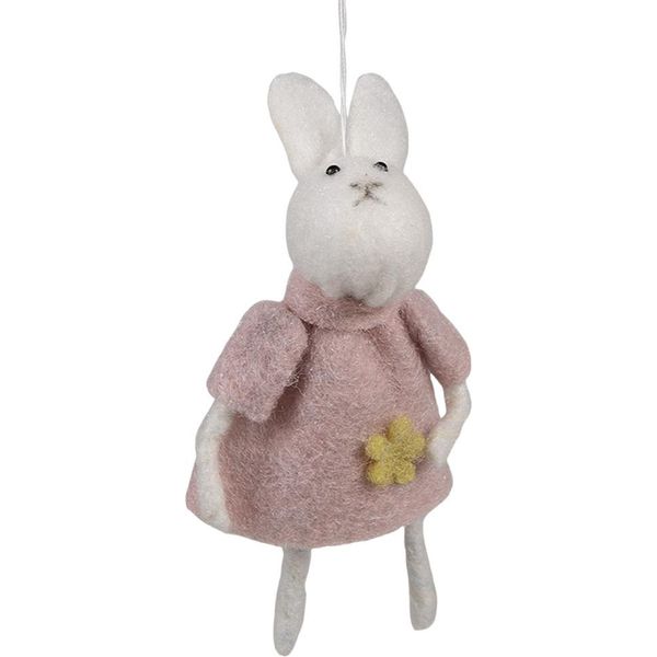 Clayre & Eef Ciondolo Pasquale Coniglio 13 Cm Rosa Sintetico-image