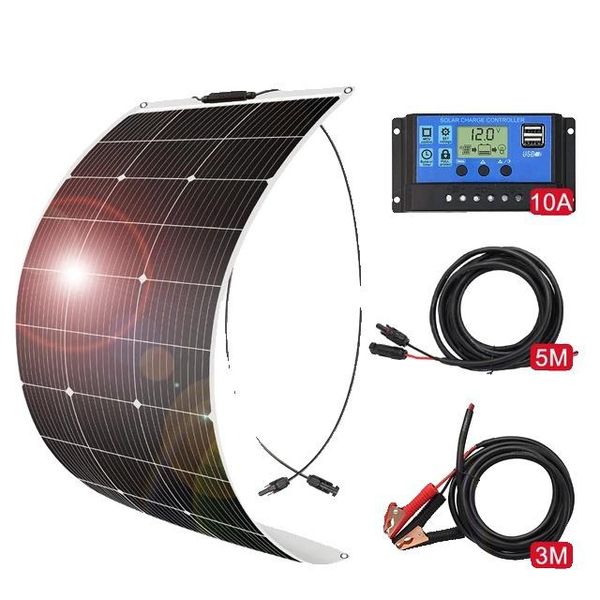 Moduli Solari Flessibili, Impermeabili, Monocristallini, Nuovo Kit 100W-image