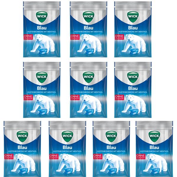 Wick Blue Menthol Pastiglie Per La Gola Senza Zucchero Con Mentolo 72G Confezione Da 10 Pz-image